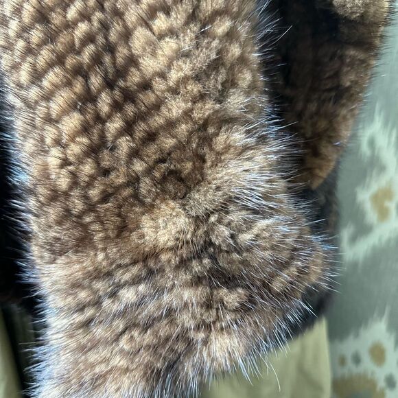 Unbranded Natural Brown Knitted Mink Stole Wrap Scarf - Picture 5 of 16